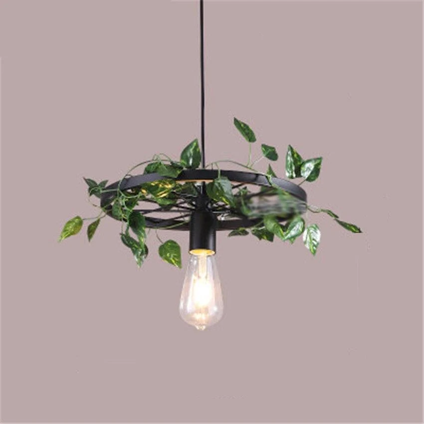 Lámpara colgante industrial vintage estilo jaula de pájaro Emory de metal pintado