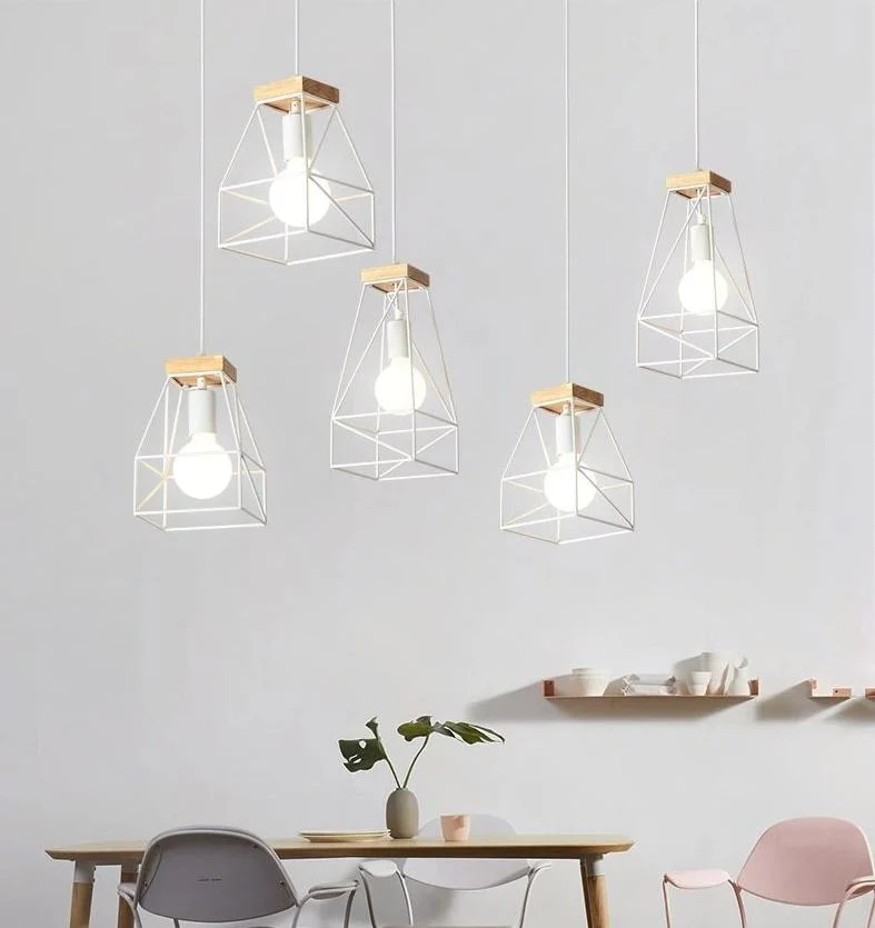 Wisząca lampa klatkowa Fender Vintage z drewna i żelaza