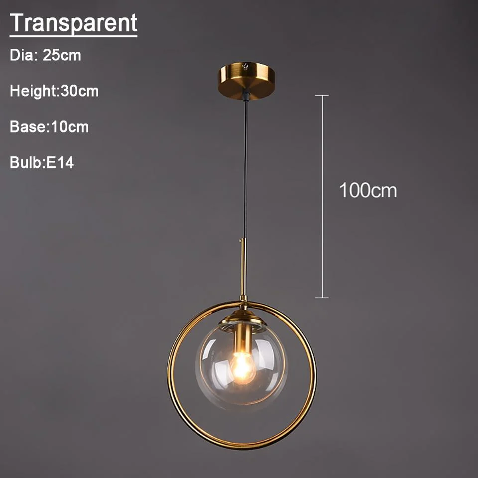 Silvana Modern Ring Pendant Light in Glass and Iron