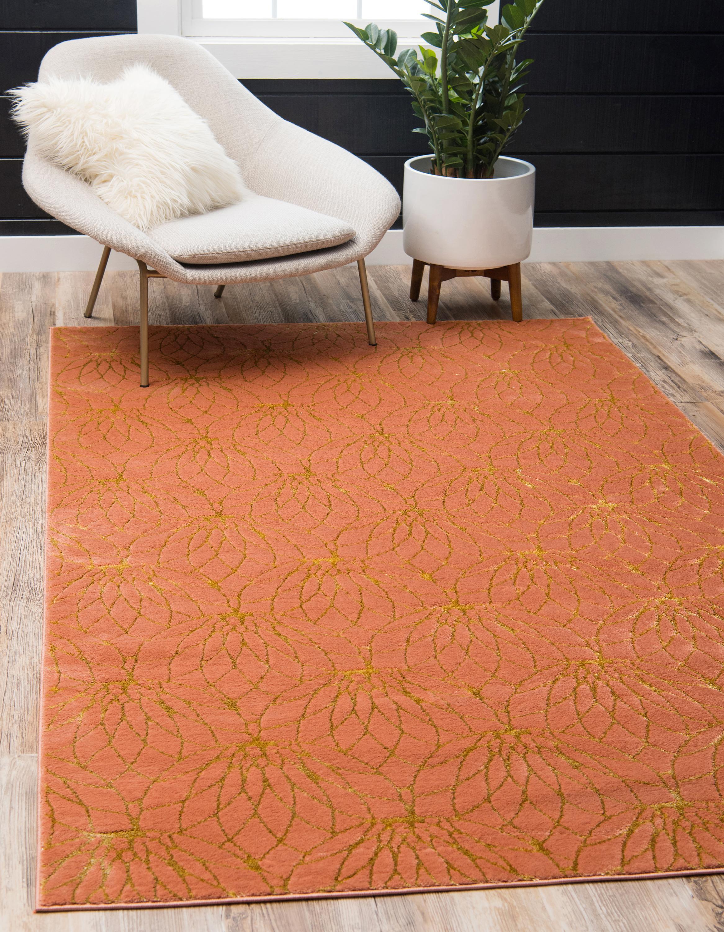 Ellison Lotus Flower Pattern Luxury Rug by Unique Loom