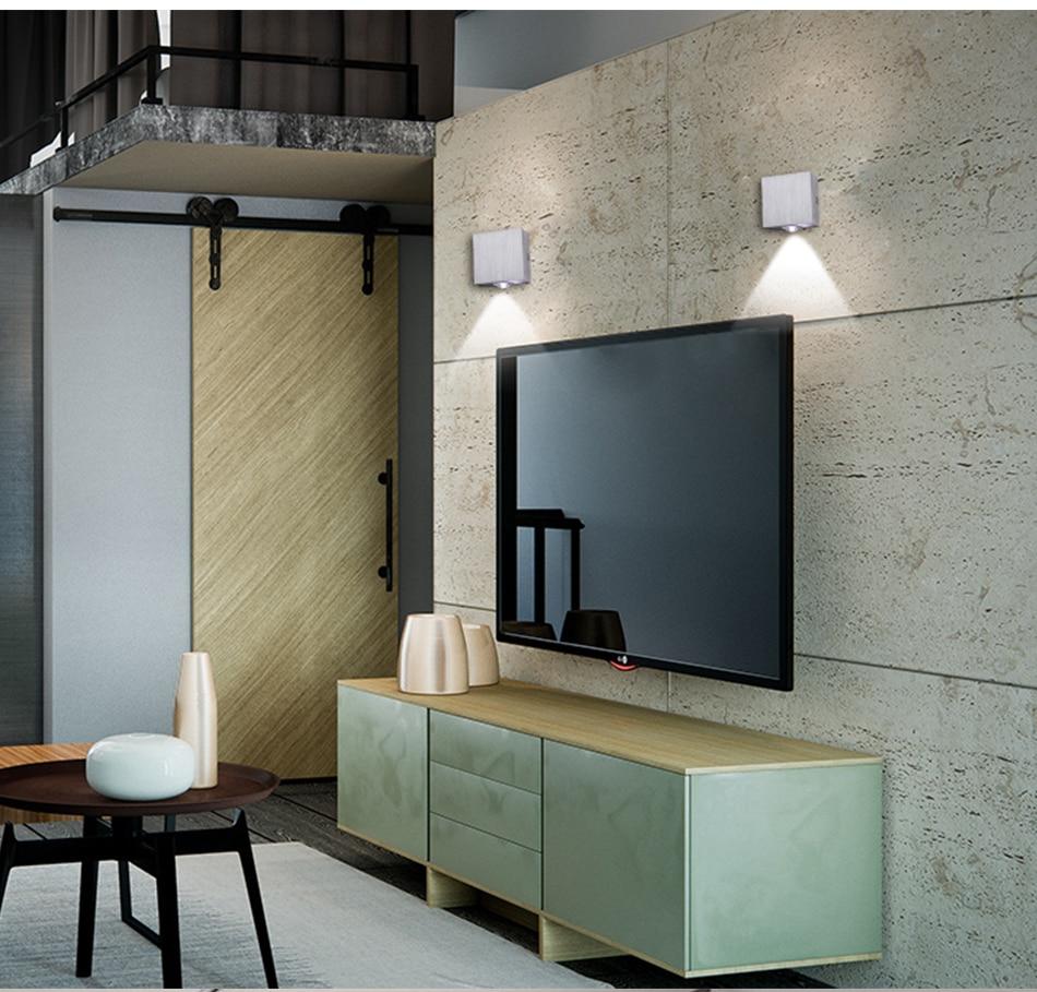 Modern LED Cube Box Wall Lamp in Aluminum for Sleek Wall Lighting