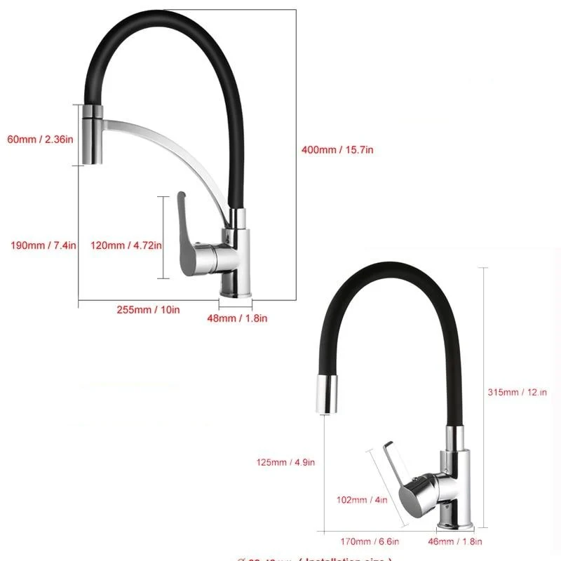 Lodge Rotating Flexible Kitchen Faucet with Pull Down Sprayer