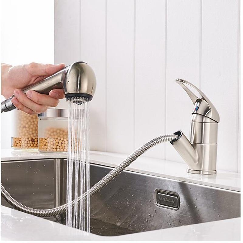 Torneira de Cozinha Monocomando com Bica Pull Out em Cobre para Bancada Ellis