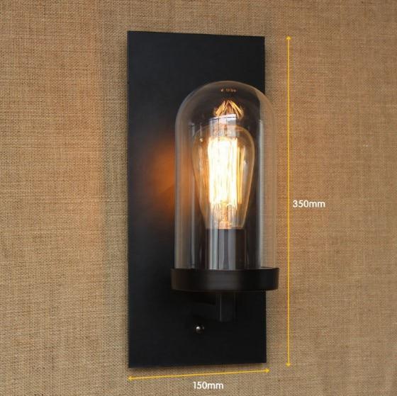 EdiLoft Retro Modern Industrial Wall Lamp, 14 x 6 Inch Iron Fixture
