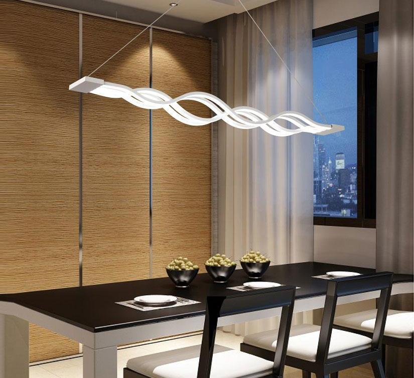 LED Wave Chandelier with Aluminum Frame and Flush Mount Installation
