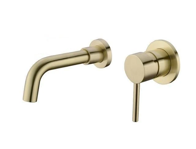 Modern Brass Wall Mounted Faucet, Two Piece Single Hole Design
