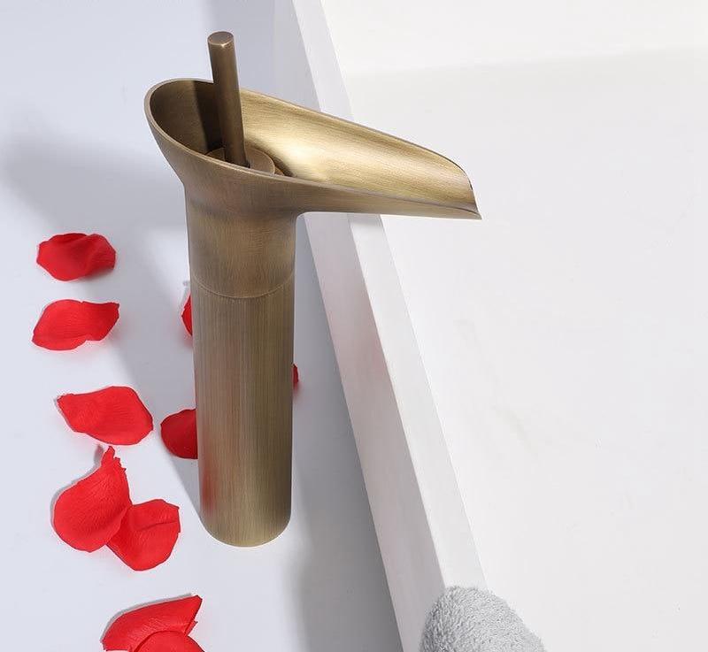 Luxury Oriental Waterfall Faucet in Premium Brass, Single Lever