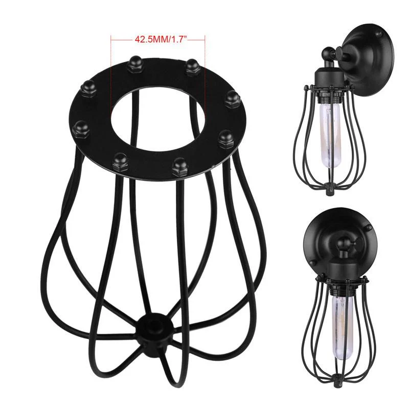 Industrial Droplet Cage Wall Lamp in Iron and Alloy