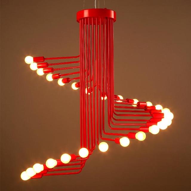 Ava Modern Nordic Spiral Chandelier in Polished Iron