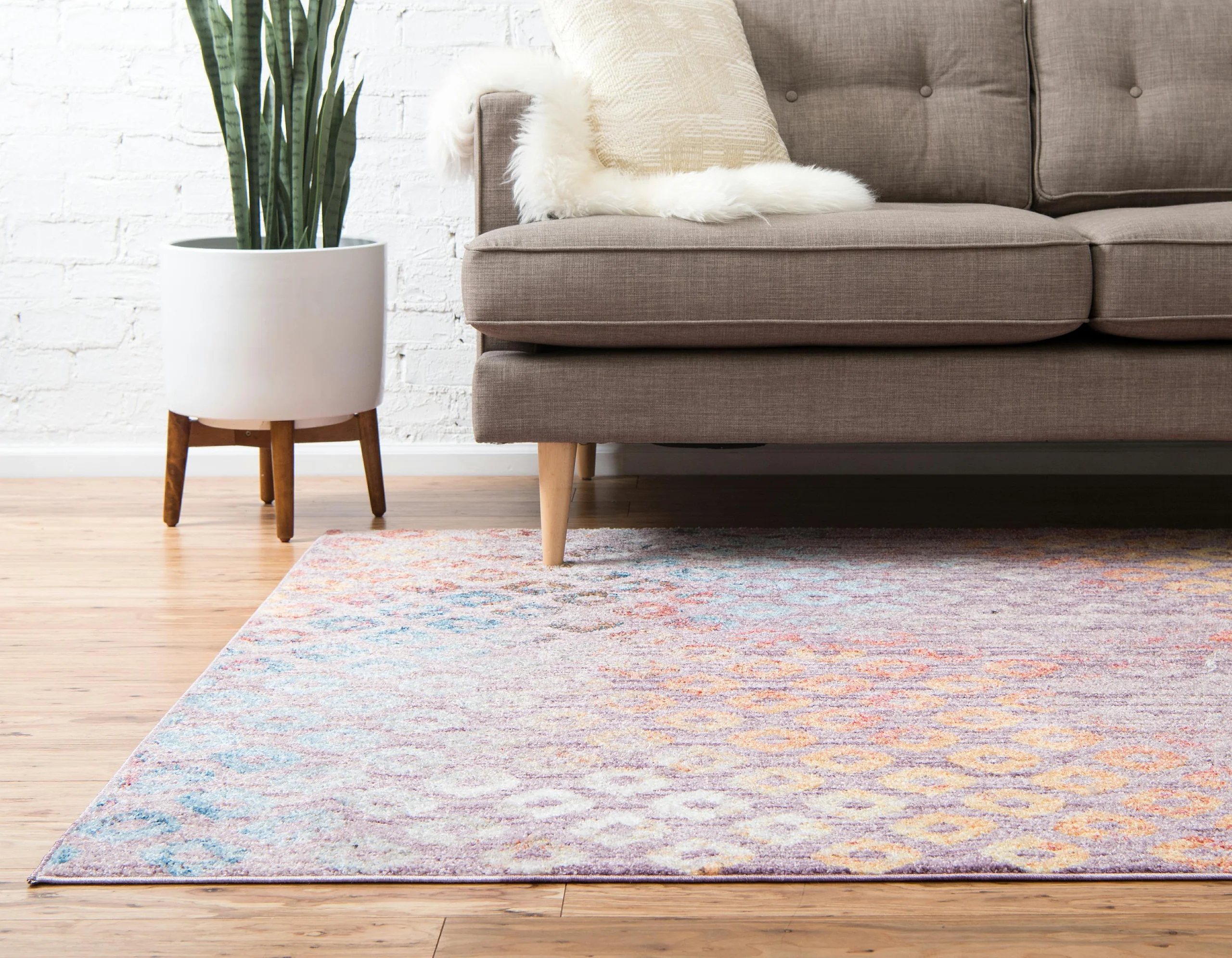 Devan Rainbow Square Pattern -matto, Unique Loom