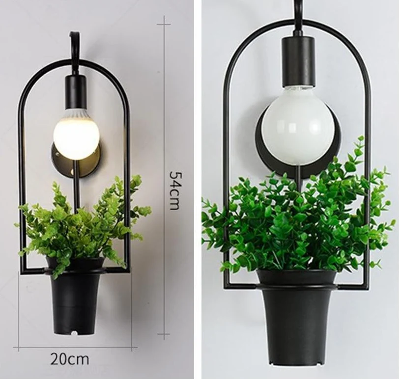 Brielle Modern Nordic Planter Wall Lamp in Painted Iron