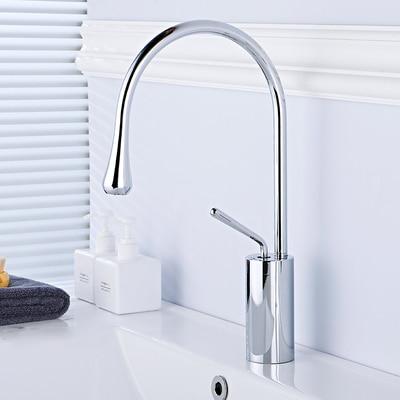 Raffeto Brass Crane Bathroom Faucet in 18 Inch and 15 Inch Heights