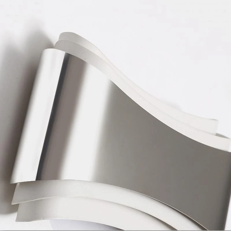 Modern LED Curved Wall Lamp in Stainless Steel and Acrylic