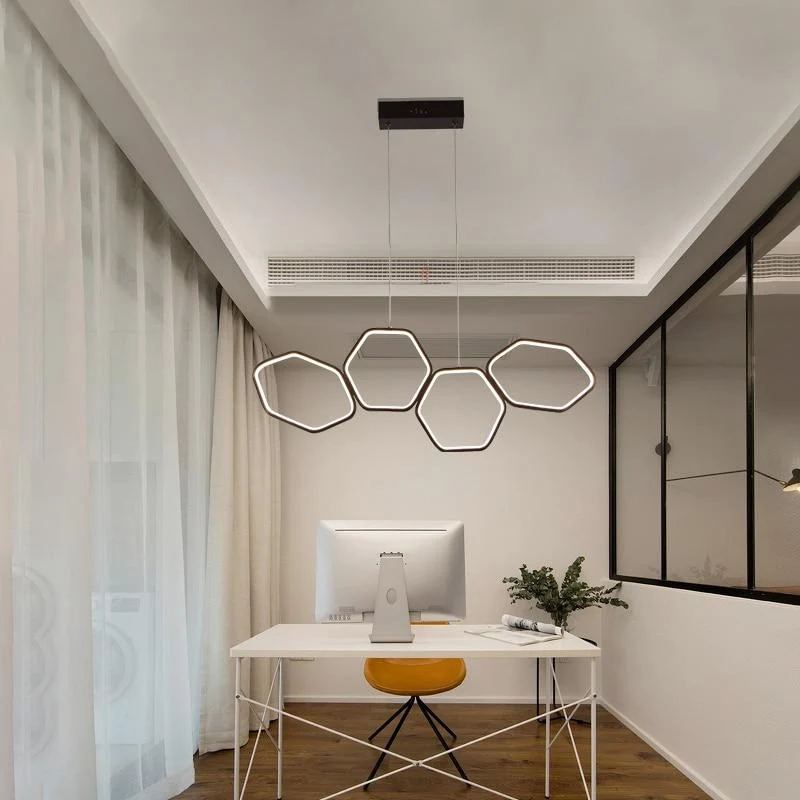 Jocasta Art Deco LED Geometric Chandelier in Acrylic