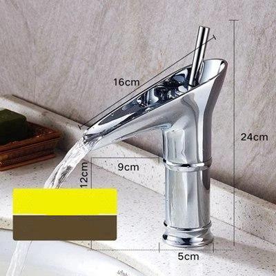 Luxury Oriental Waterfall Faucet in Premium Brass, Single Lever