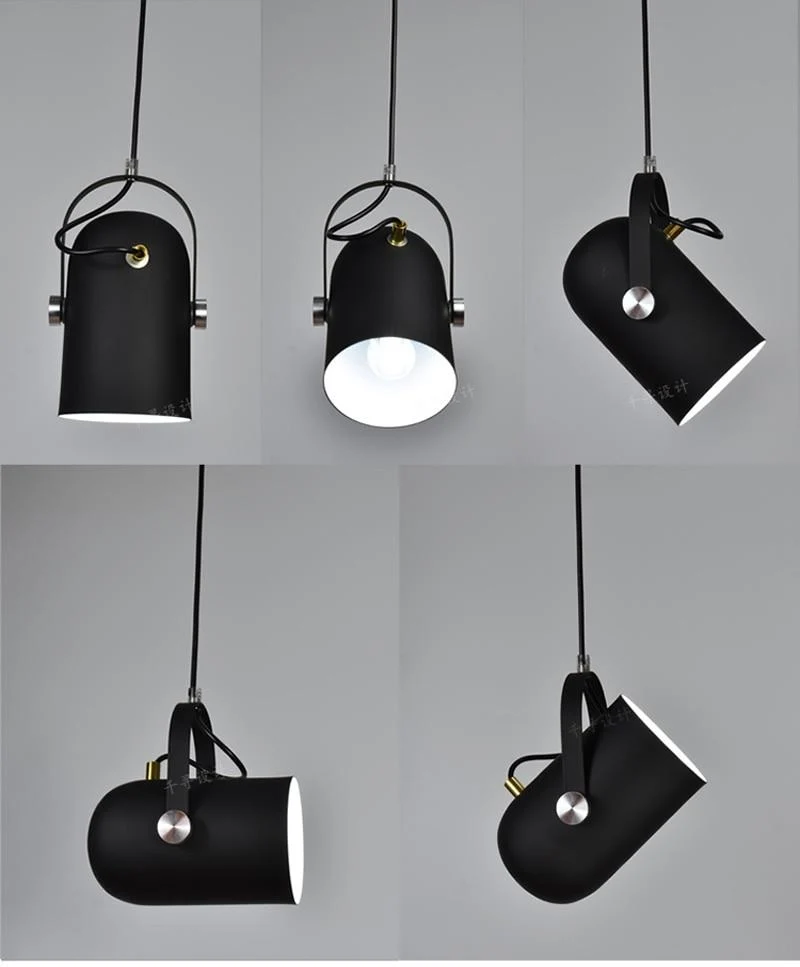 Nowoczesna skandynawska lampa wisząca ze stopu aluminium, regulowana linka