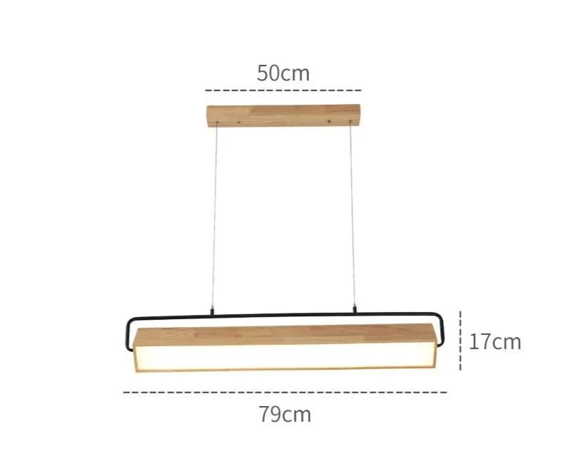 Adelbert Adjustable LED Hanging Lamp in Iron and Eco-Friendly Wood