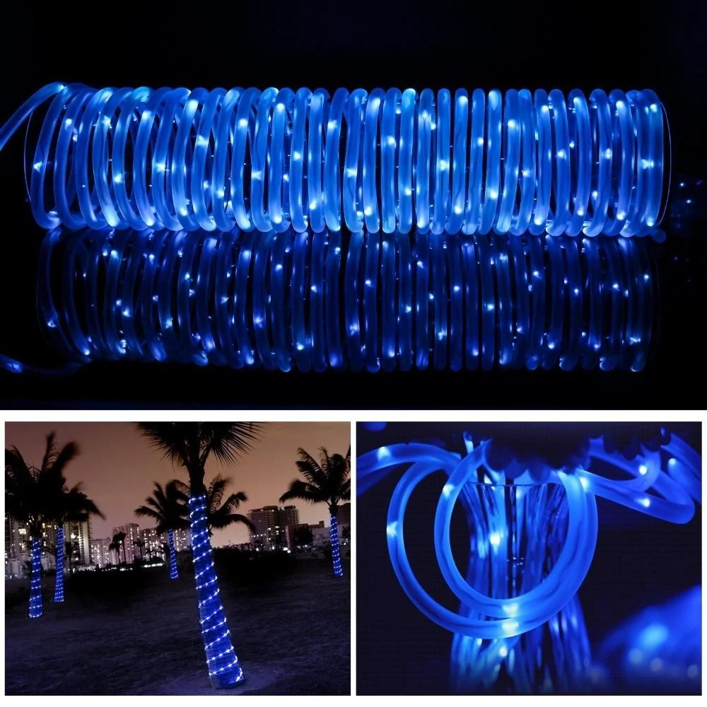LED Solar Tube String Garden Lights for Fences, Pergolas and Patios