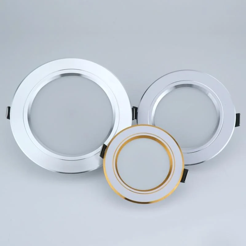 Phyllis Recessed Round LED Ceiling Lamp in Aluminium