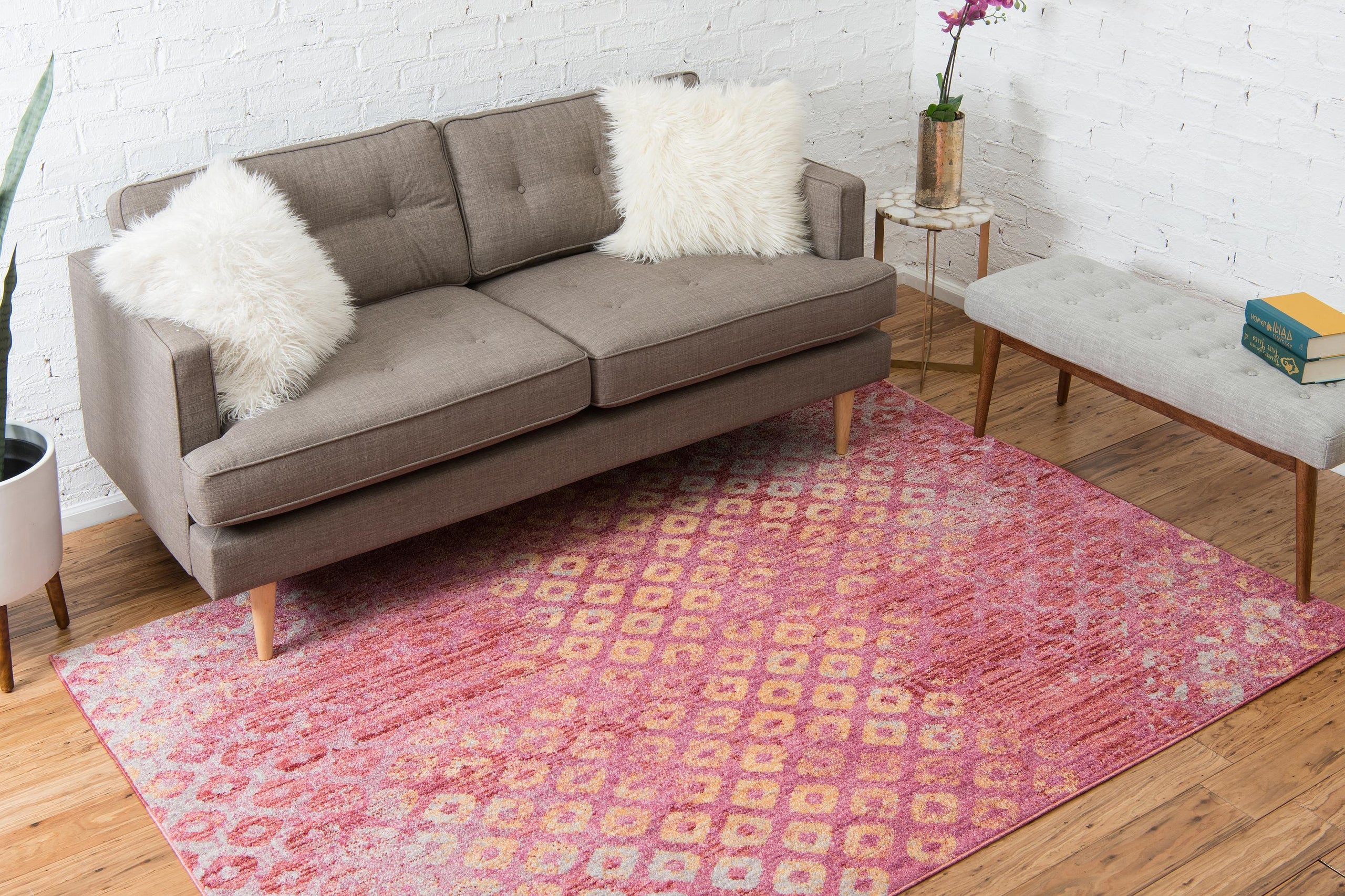 Devan Rainbow Square Pattern -matto, Unique Loom
