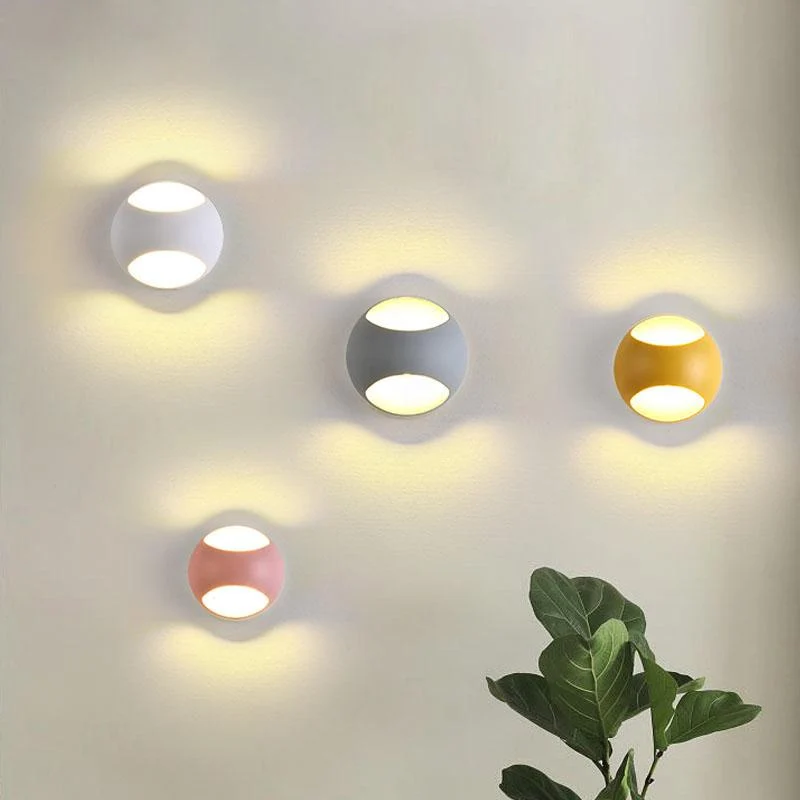 Lámpara circular nórdica moderna de rebote de luz Acacia en blanco cálido