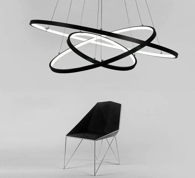 Indoor Modern Circular Ring Chandelier with Aluminum and Acrylic Frame