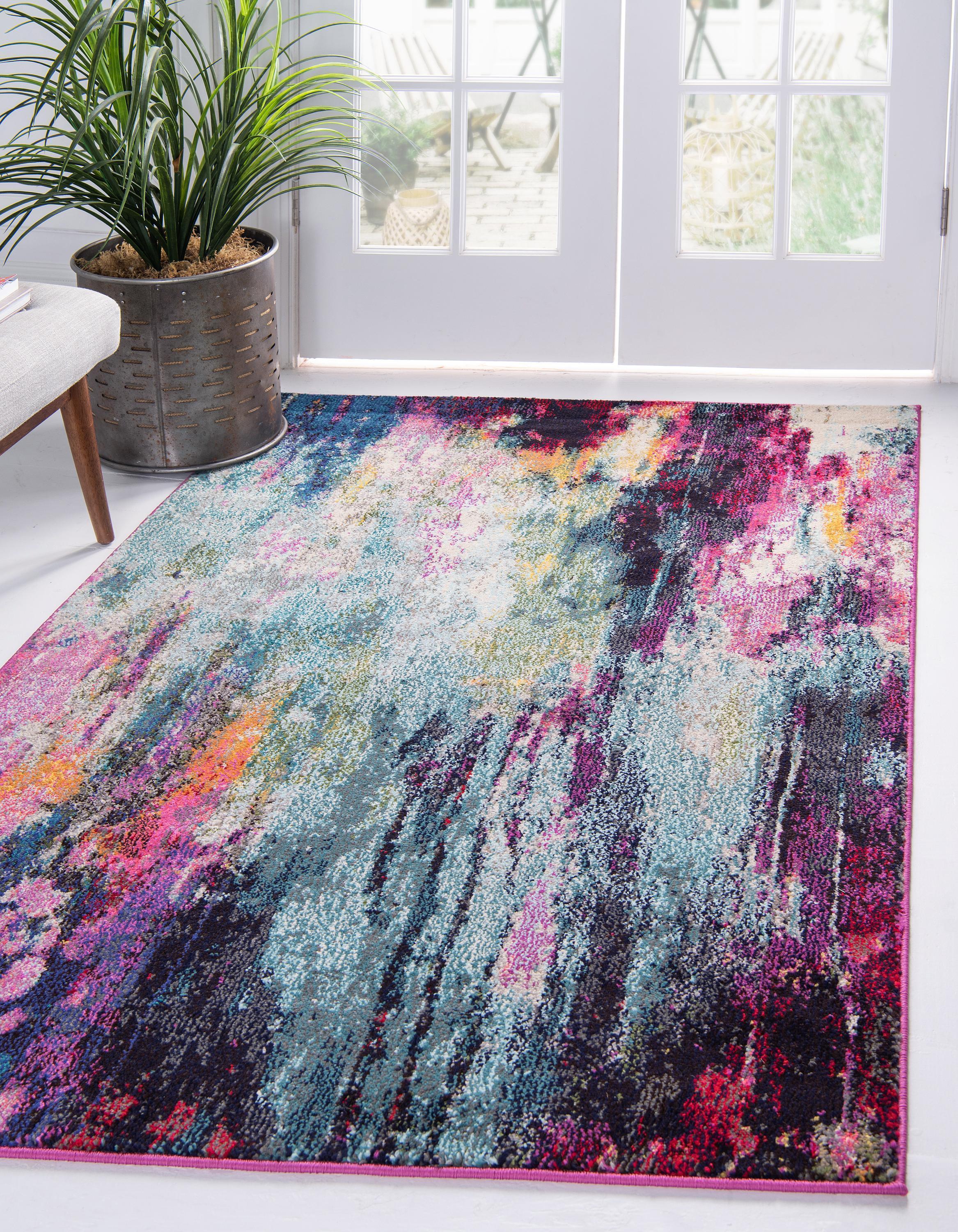 Corban Watercolor Purple Blend Area Rug by Unique Loom