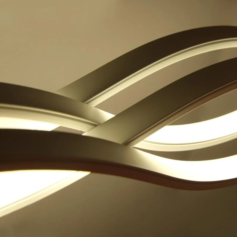 LED Wave Chandelier with Aluminum Frame and Flush Mount Installation