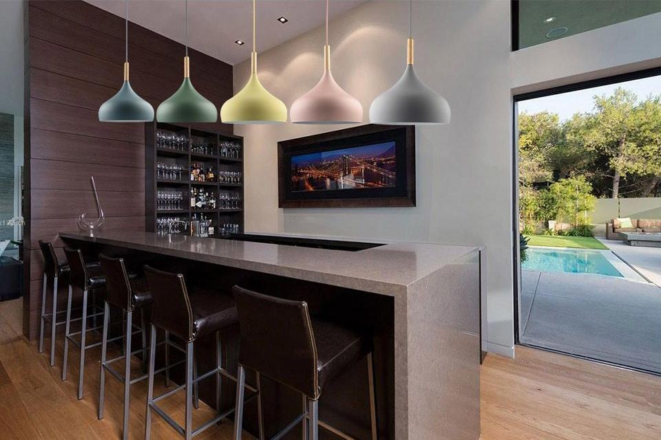 Aether Matte Finish Macaroon Hanging Lamp in Aluminium