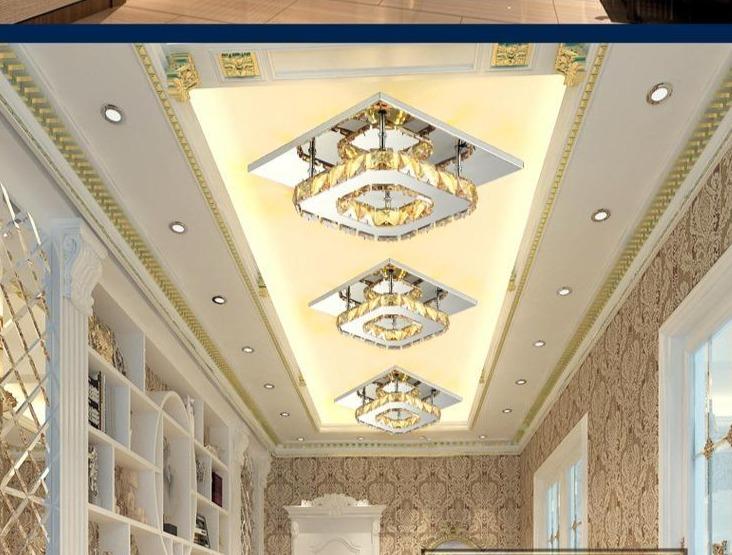 Lustre Cesar em Cristal, Aço Inox e Acrílico