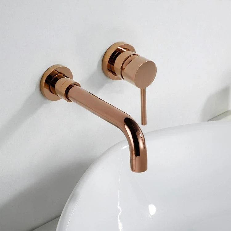 Modern Brass Wall Mounted Faucet, Two Piece Single Hole Design