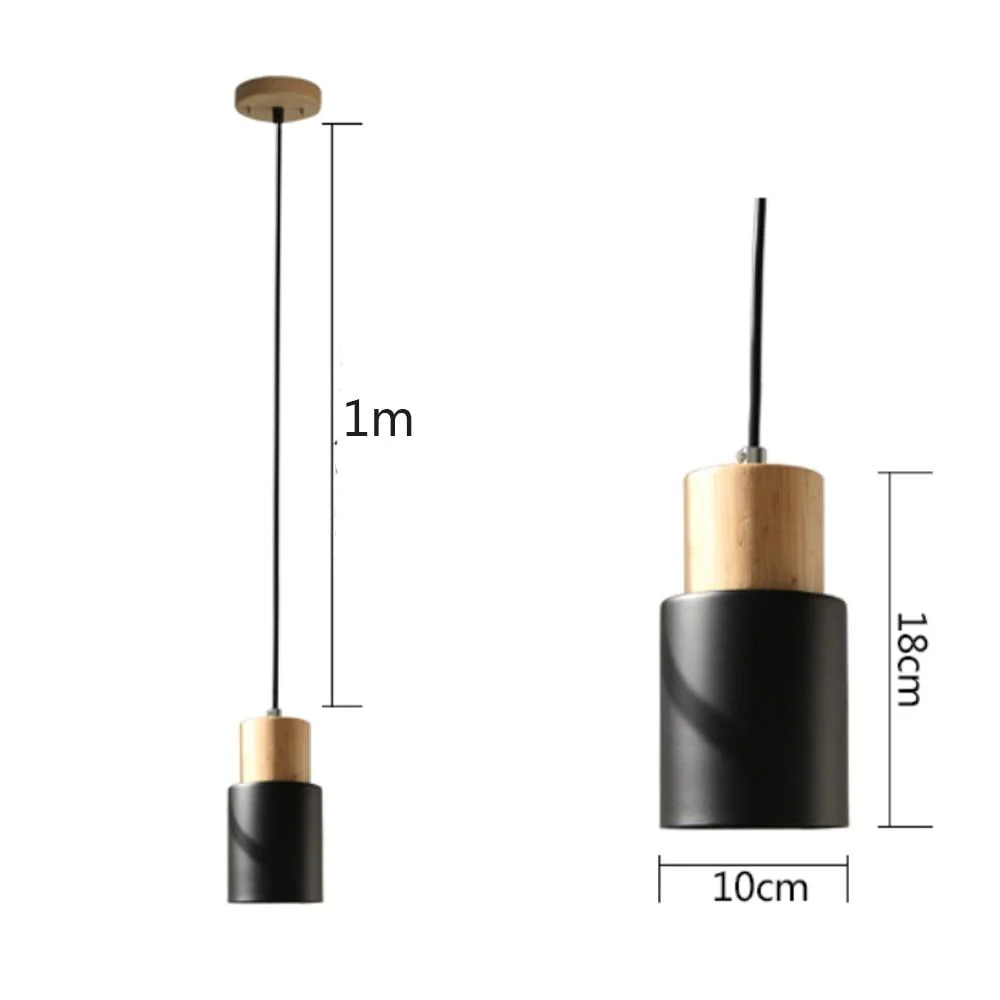 Designer Nordic Hanging Light with Wooden Base and Glass Stone Shade