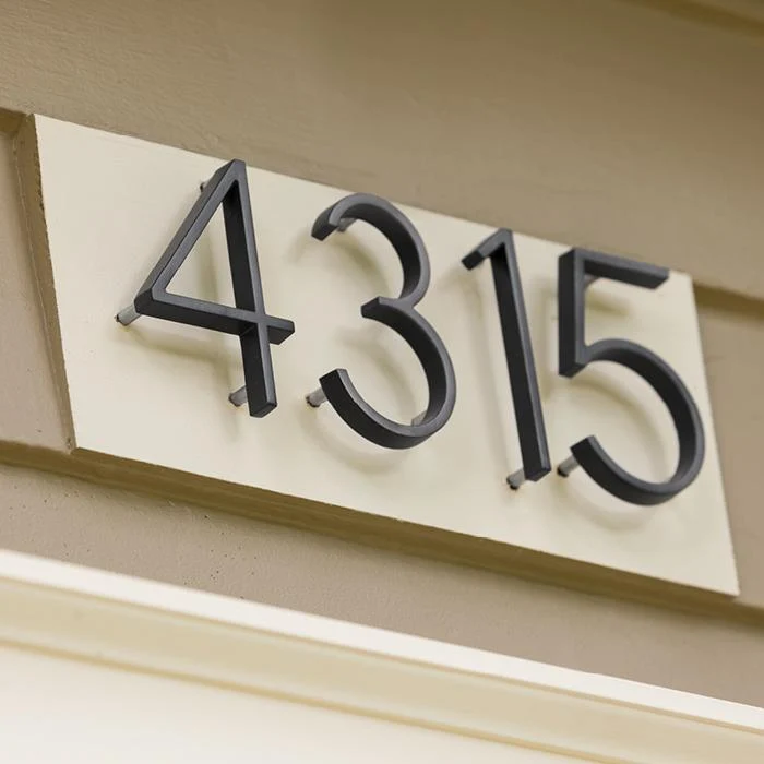 Modern Design House Numbers in Anti-Rust Zinc Alloy, 5 Inch High