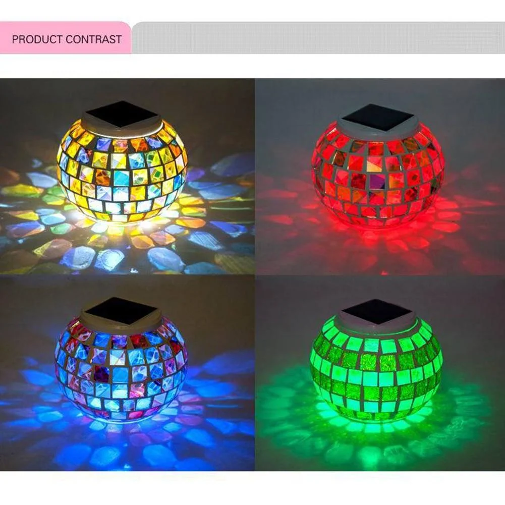 Luz LED de jardín Mosaic en vidrio resistente con modo de cambio de color
