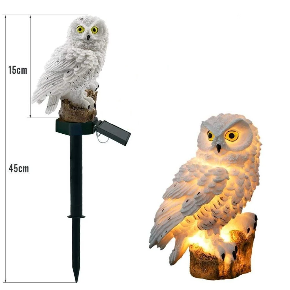 Solar LED-tuinlamp uil in hars en ABS