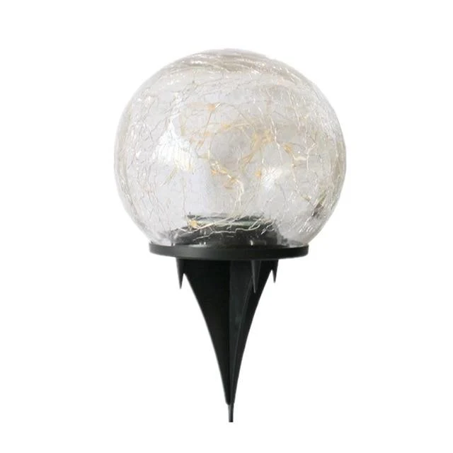 Lámpara solar de jardín con bola de vidrio agrietado para decoración exterior