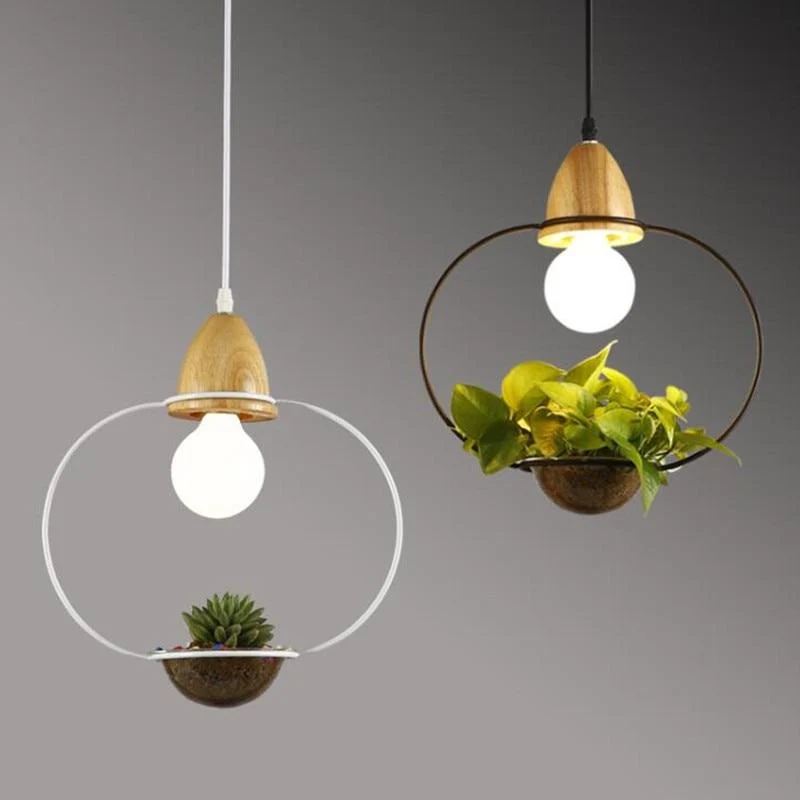 Zox Modern Nordic Iron Pendant Planter Lamp with 59 Inch Cable
