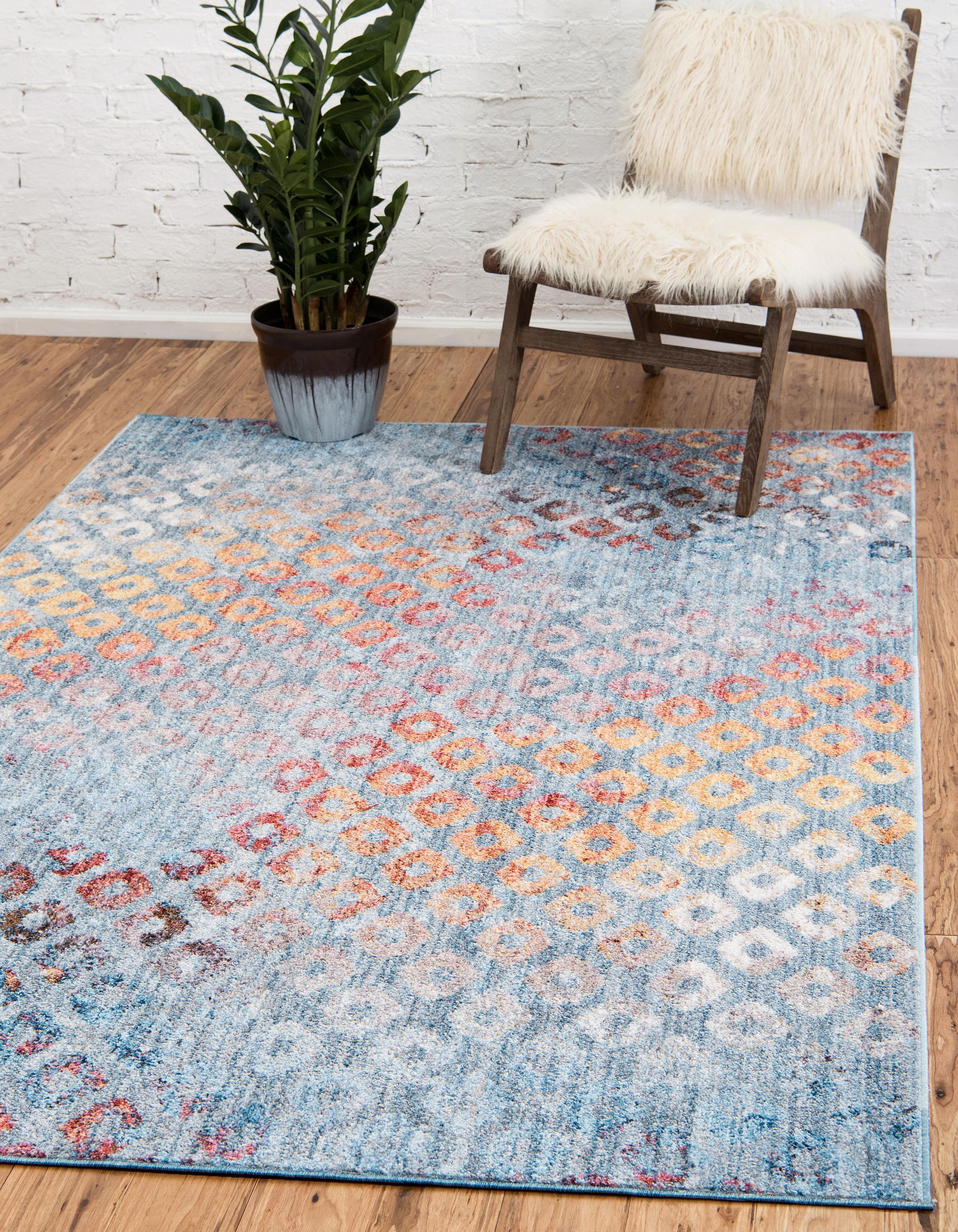 Devan Rainbow Square Pattern -matto, Unique Loom