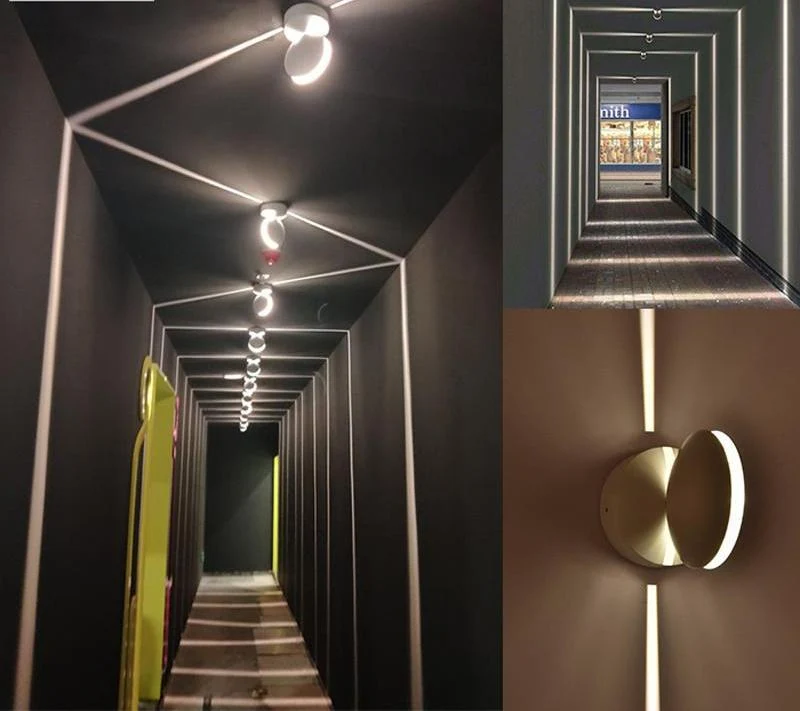 Circular Wall Mount LED Lamp in Aluminum With Rotating Head