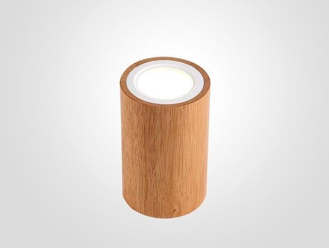 Nowoczesna skandynawska lampa sufitowa LED Dru, drewno i szkło