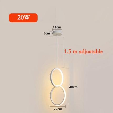 Wisząca lampa LED Kavita okrągła z metalu i akrylu