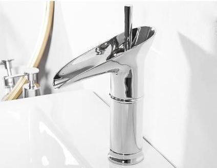 Luxury Oriental Waterfall Faucet in Premium Brass, Single Lever
