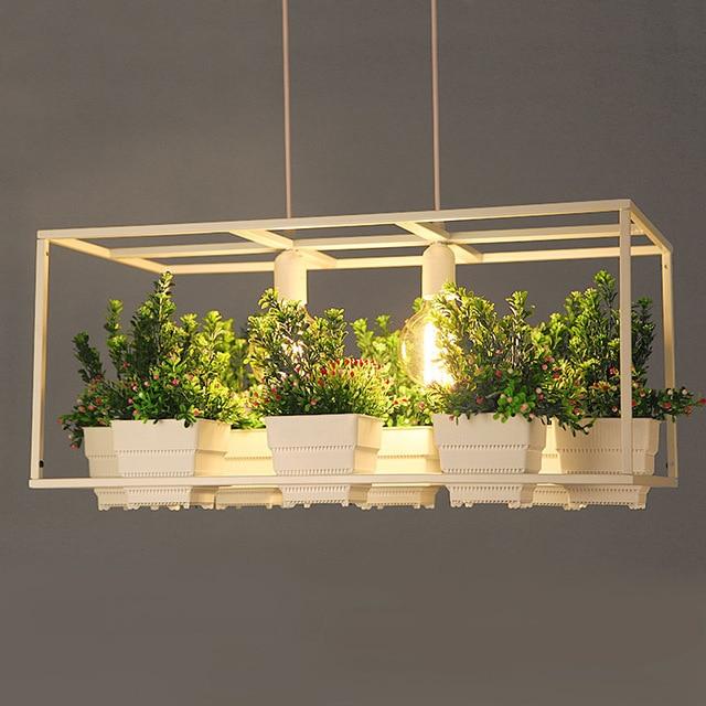 Iron Planter Chandelier with Eight Pots for Vintage and Modern Rooms