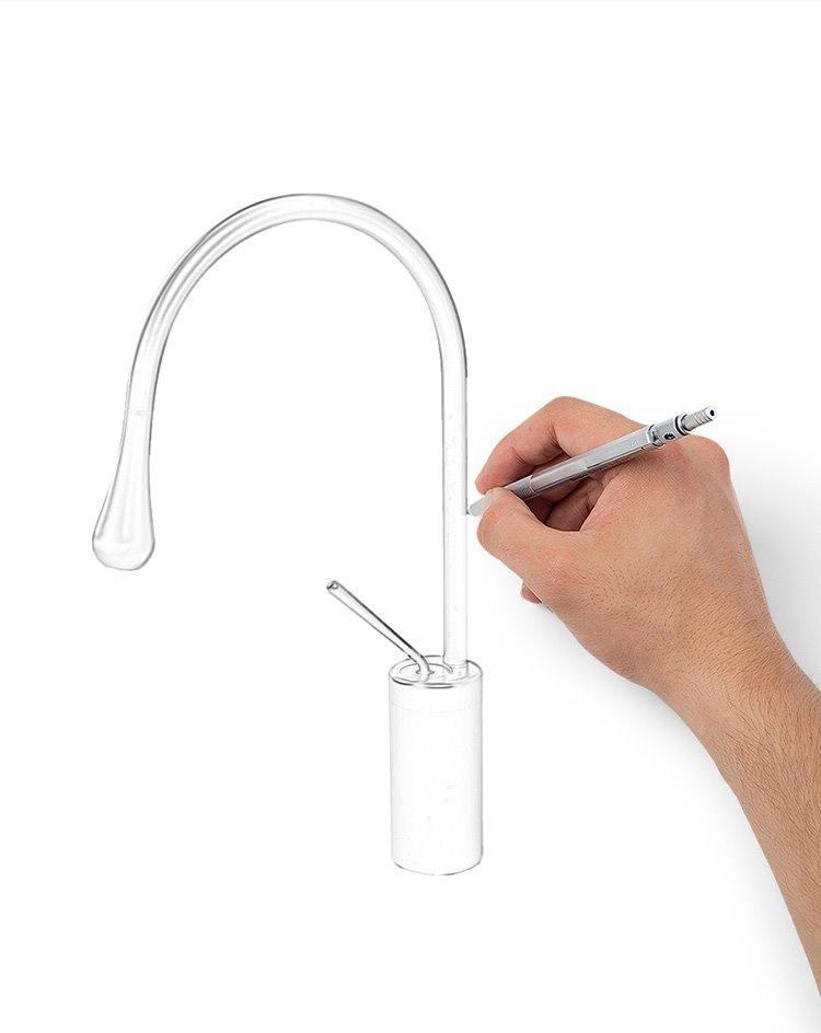 Raffeto Brass Crane Bathroom Faucet in 18 Inch and 15 Inch Heights