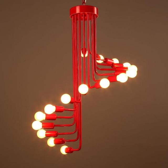 Ava Modern Nordic Spiral Chandelier in Polished Iron