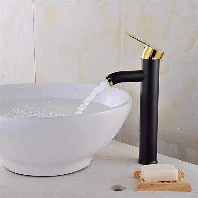 Black Matte Finish Stainless Steel Faucet, Single Handle Contemporary
