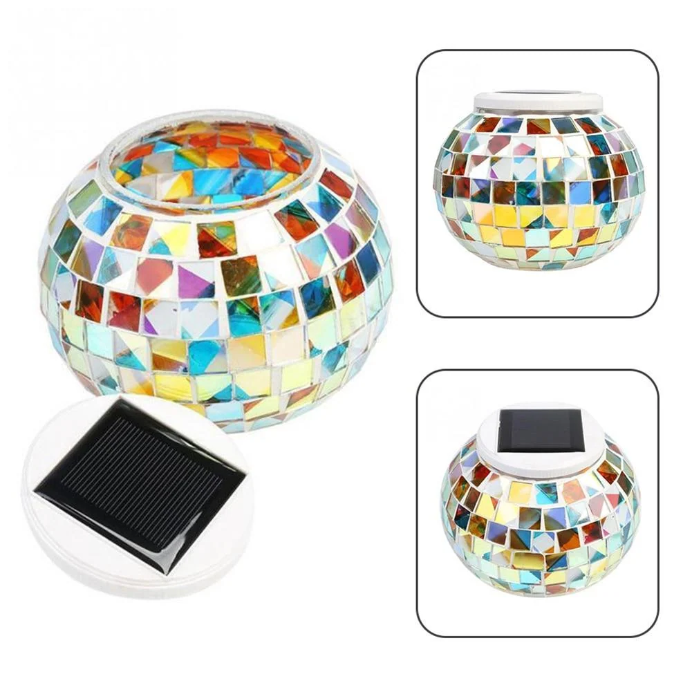Luz LED de jardín Mosaic en vidrio resistente con modo de cambio de color