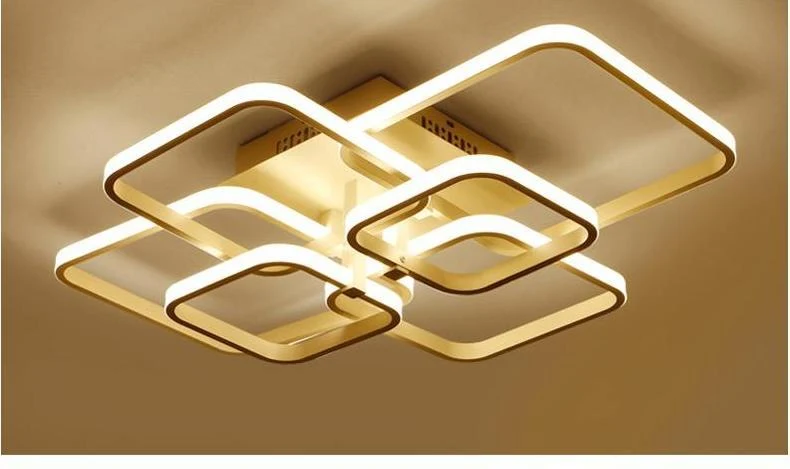 Layered Square Modern LED Chandelier for Living Rooms and Bedrooms