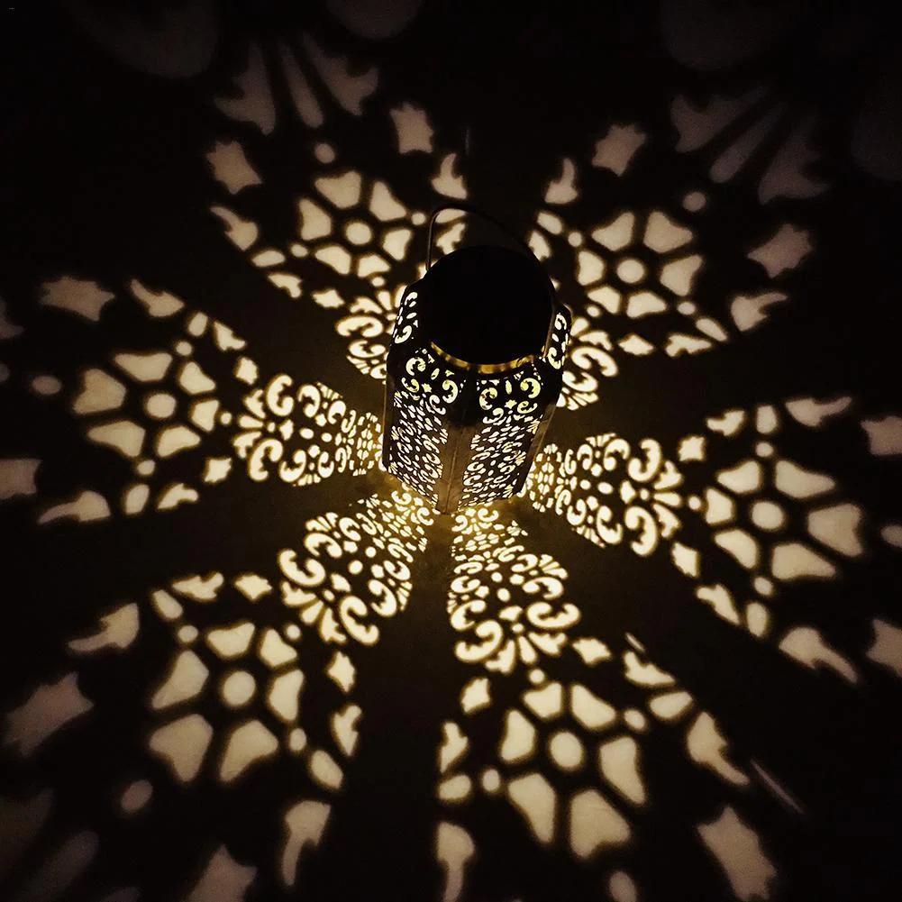 Soraya LED Solar Powered Outdoor Moroccan Lamp in Warm White for Patios and Gardens