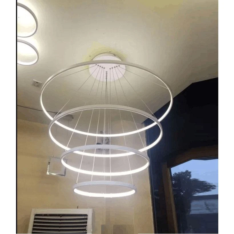 Indoor Modern Circular Ring Chandelier with Aluminum and Acrylic Frame